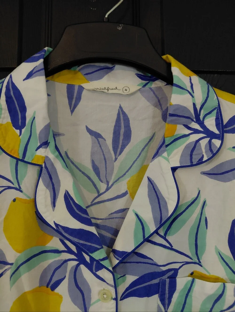 Printfresh Sz. M Lemon Zest 100% Organic Cotton Long PJ Set